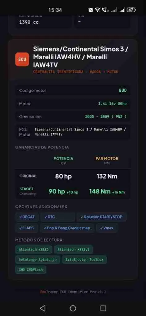 ECU Identifier Pro - power gain chart