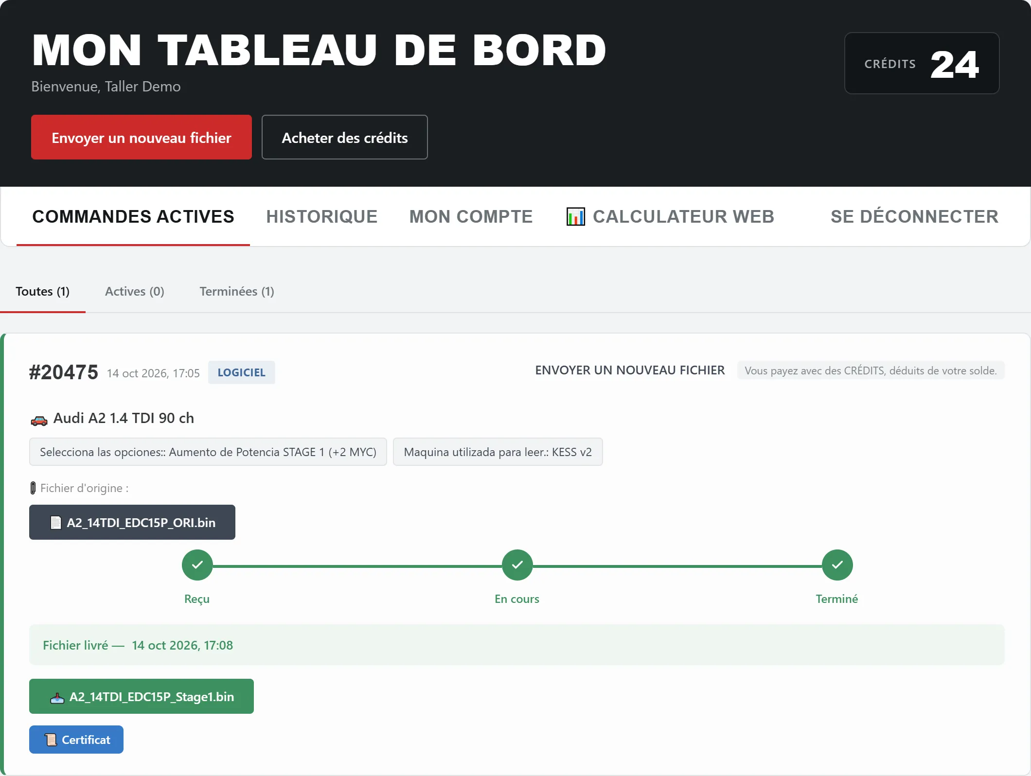 Service de fichiers de reprogrammation d'ECU chez EcuTracer